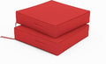Patio Chair Cushions 19 X 19 X 4 Inch Waterproof Outdoor Seat Cushions for Patio Furniture, Outdoor Sofa Couch Pads with Ties & Handle, Set of 2, Red
