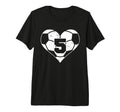 Soccer Number 5 Jersey Funny Soccer T-Shirt - Minimalist Print for Adults