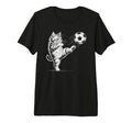 Soccer Cat Star Player Score Game T-Shirt - Minimalist Print Men Women