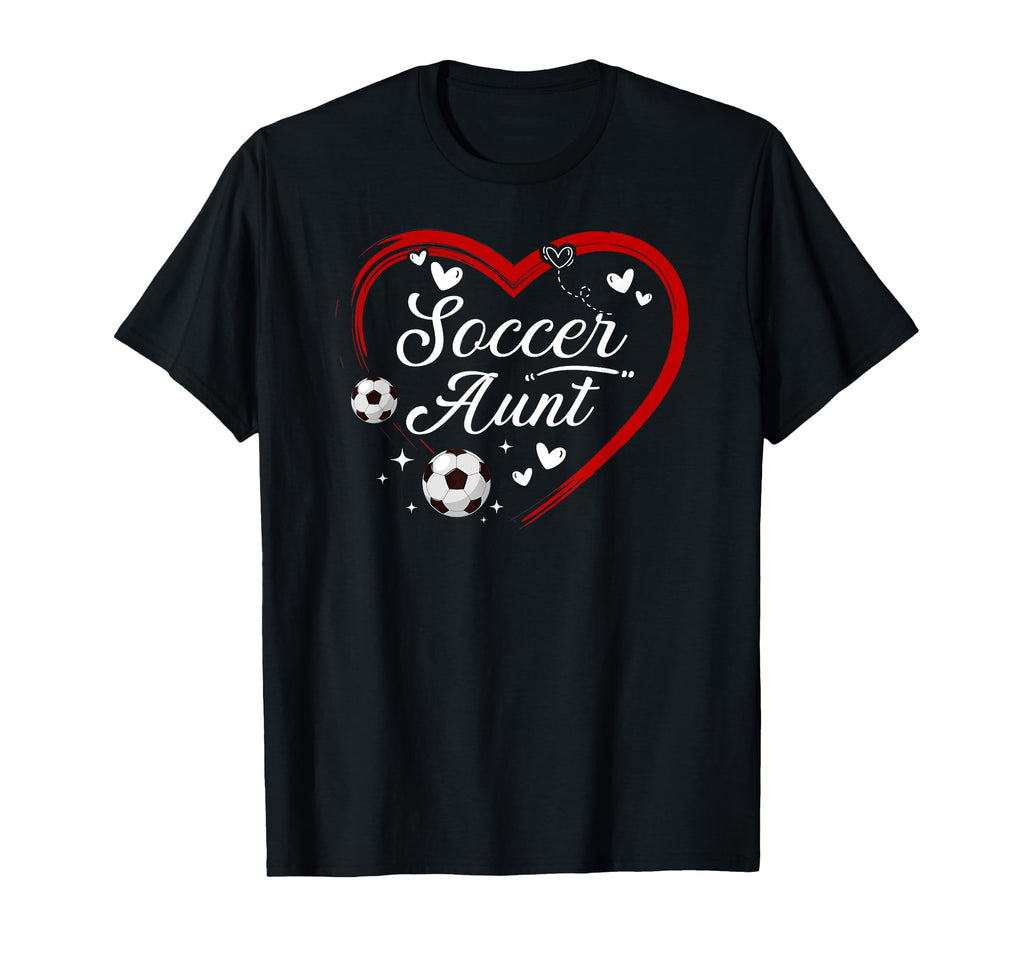 Soccer Aunt Heart Aunt Soccer Player T-Shirt - Minimalist Print Men Women