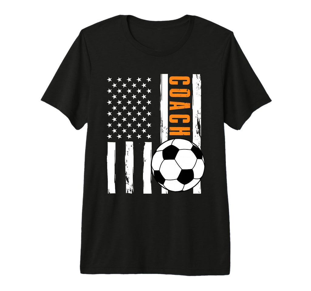 Usa Flag Soccer Coach Funny Soccer T-Shirt - Custom Art Print Unisex