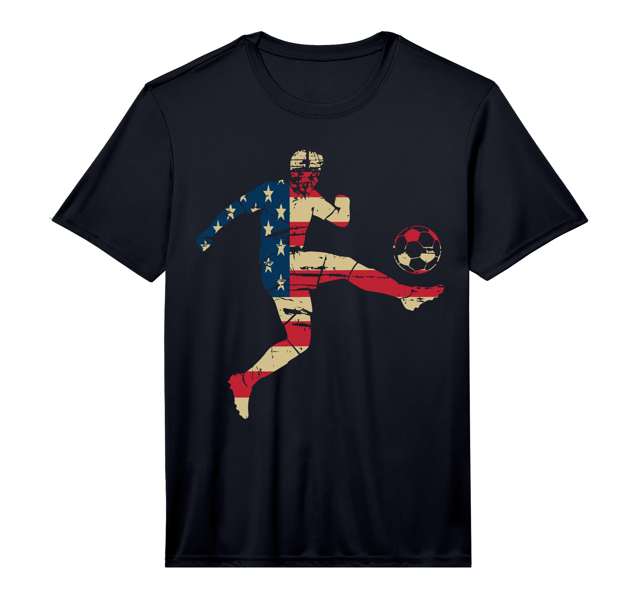Usa American Flag Soccer Player T-Shirt - Minimalist Print Men Women