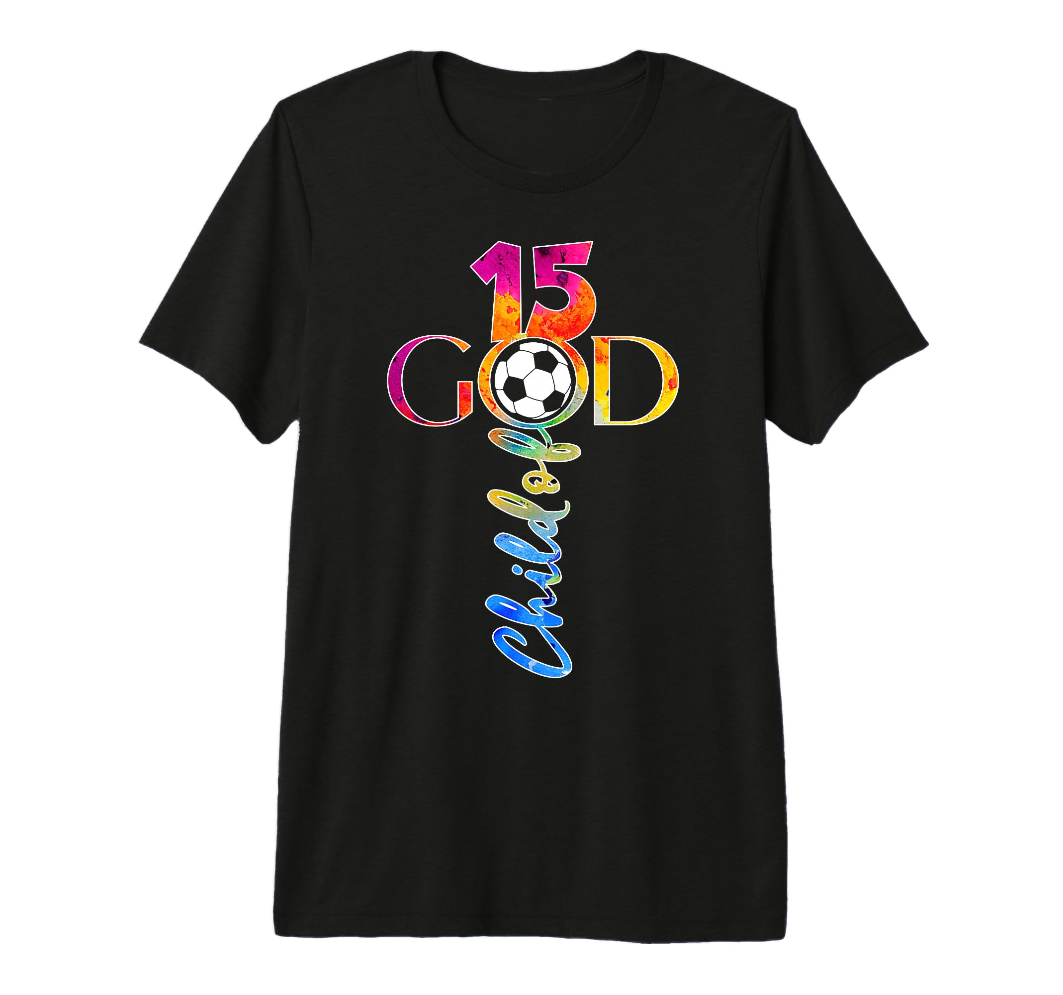 Jesus 15 Years Child God Soccer 15Th T-Shirt - Unique Graphic Unisex