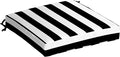 Arden Selections Outdoor Wicker Chair Cushion, 20 x 18, Rain-Proof, Fade Resistant 21 x 21, Black Cabana Stripe (Pack of 4)