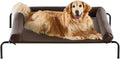 RRPETHOME Large Elevated Cooling Dog Bed, Raised Dog Cot Beds for Large Dogs, Elevated Outdoor Pet Cot, Chew Proof Portable Cooling Pet Cot with Skid-Resistant Feet and Breathable Mesh