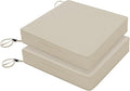 Favoyard Patio Chair Cushions 19 x 19 x 3 Inch Waterproof Outdoor Seat Cushions for Patio Furniture 3-Year Color Fastness Garden Sofa Couch Chair Pads with Handle & Adjustable Straps Set of 2, Beige
