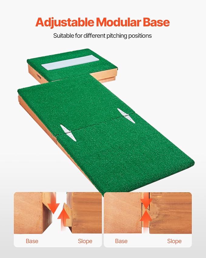 VEVOR Pitching Mound, Baseball Game Mound, Indoor/Outdoor Pitching Practice and Training Equipment, Softball Pitching Aids with Antifade Turf and Pitching Rubber