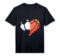 Soccer Basketball Ball Heart Football T-Shirt - Trendy Graphic Unisex