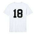 Number 18 Sport Black Distressed T-Shirt - Fun Novelty Design Unisex