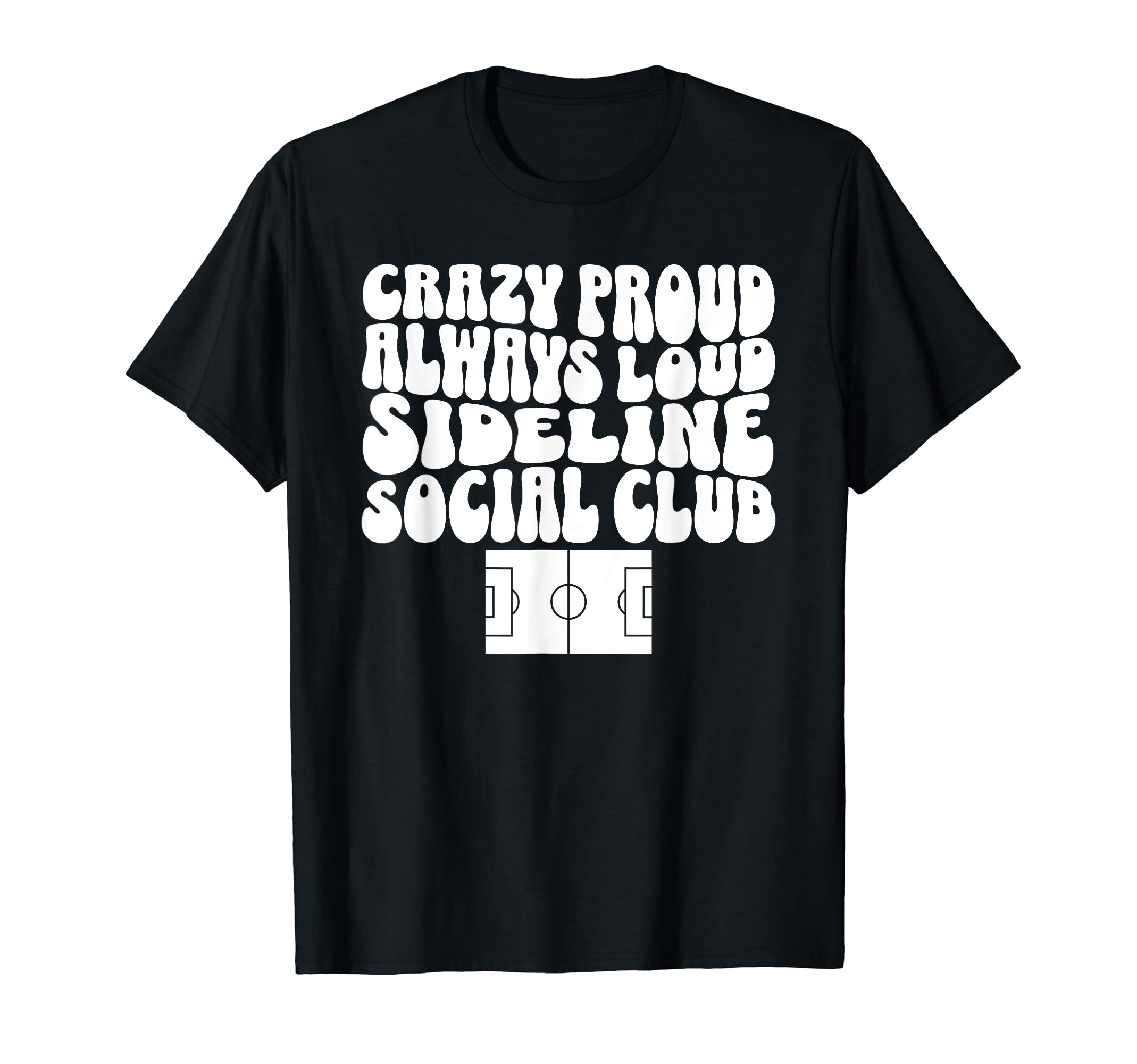 Sideline Social Club Soccer Field T-Shirt - Minimalist Print for Adults