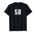 Number 58 80S 90S Soccer Team Jersey T-Shirt - Trendy Graphic for Adults