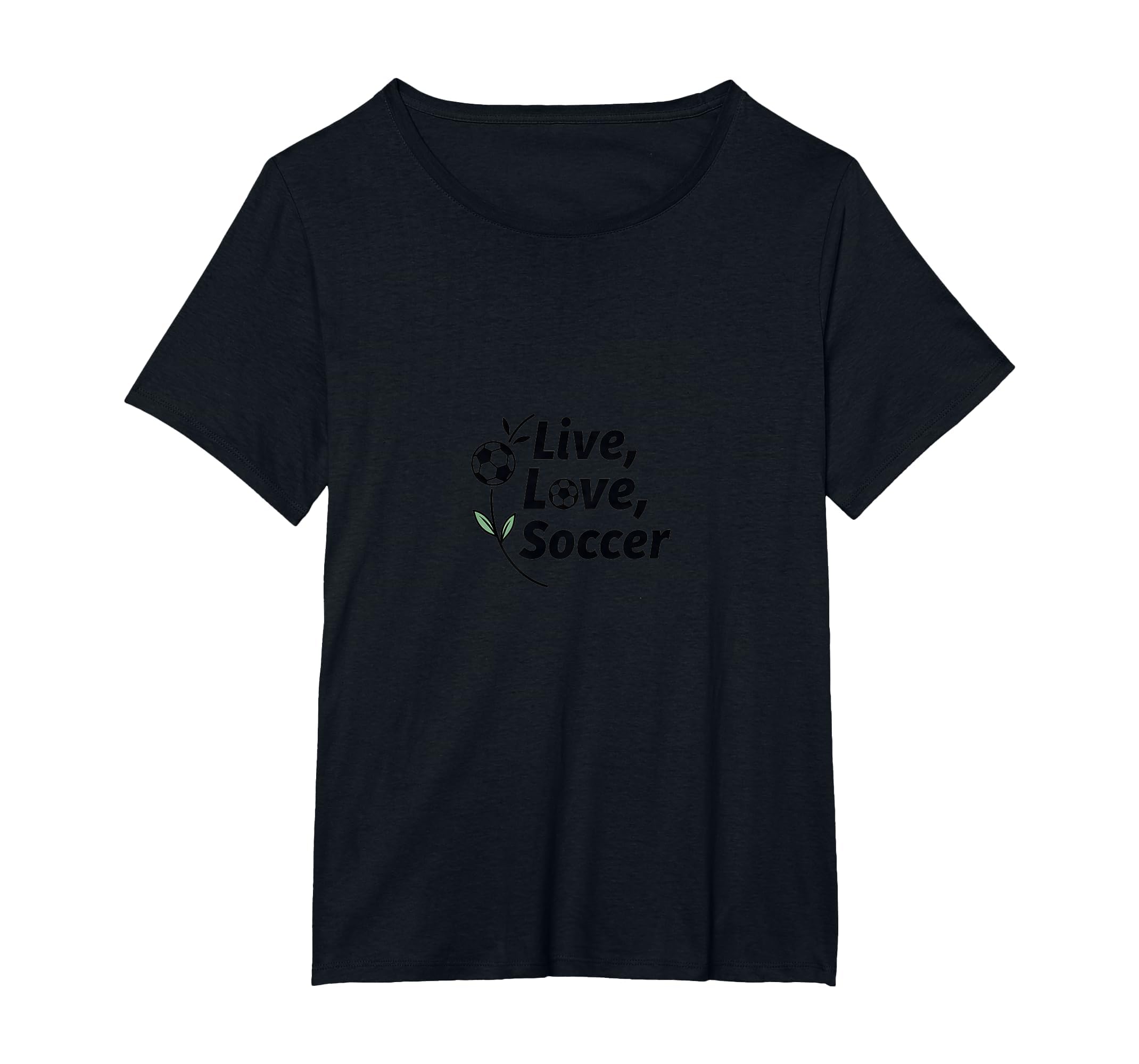 Live Love Soccer Womens Sports T-Shirt - Casual Everyday Wear Unisex