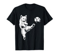Puppy Playing Soccer Funny Dog Sports T-Shirt - Unique Graphic Men Women