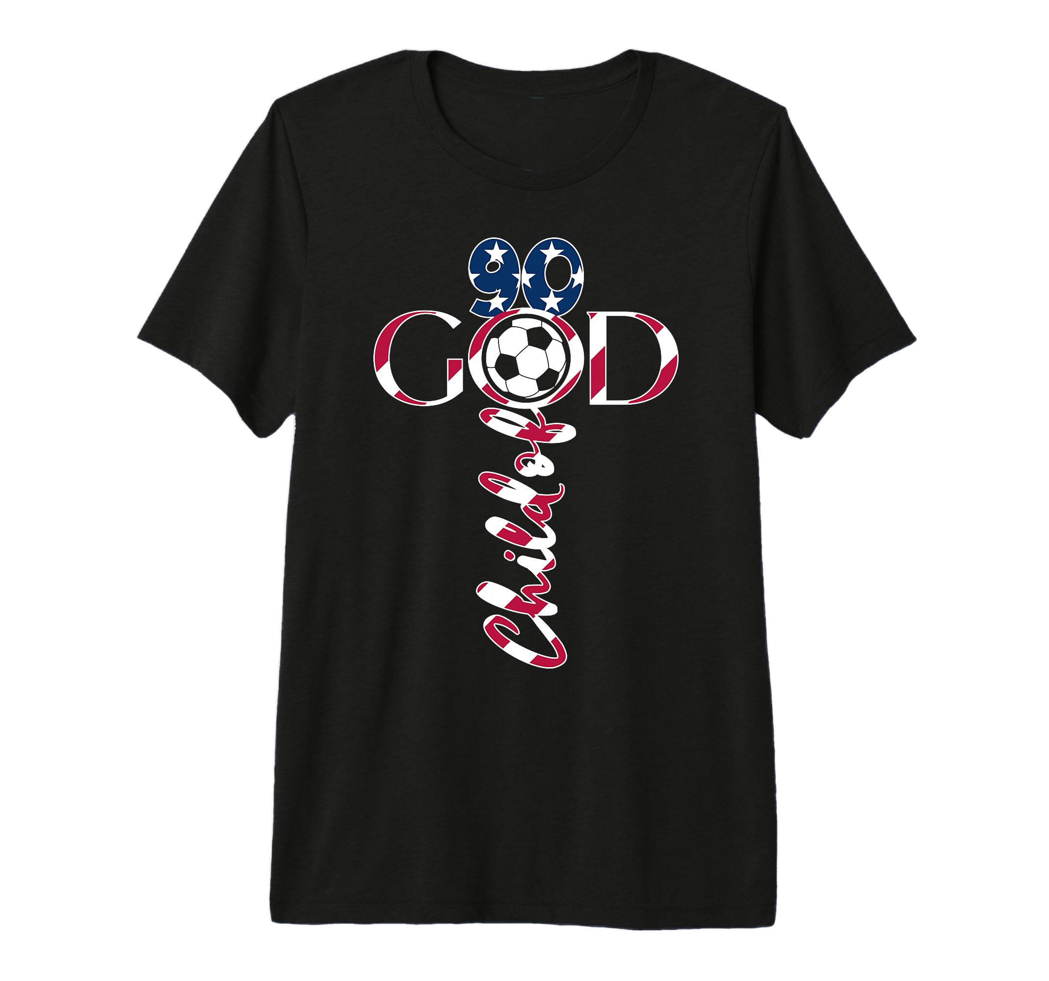 Jesus 90 Years Child God Soccer 90Th T-Shirt - Graphic Print Unisex