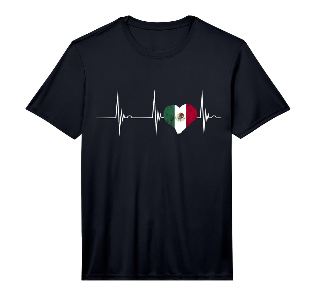 Mexico Heart Heartbeat Ekg Pulse Mexican T-Shirt - Unique Graphic Unisex