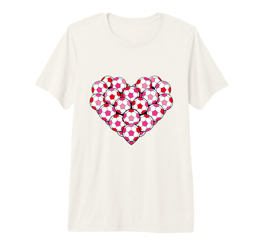 Heart Shaped Soccer Ball Pattern Tri T-Shirt - Minimalist Print Unisex