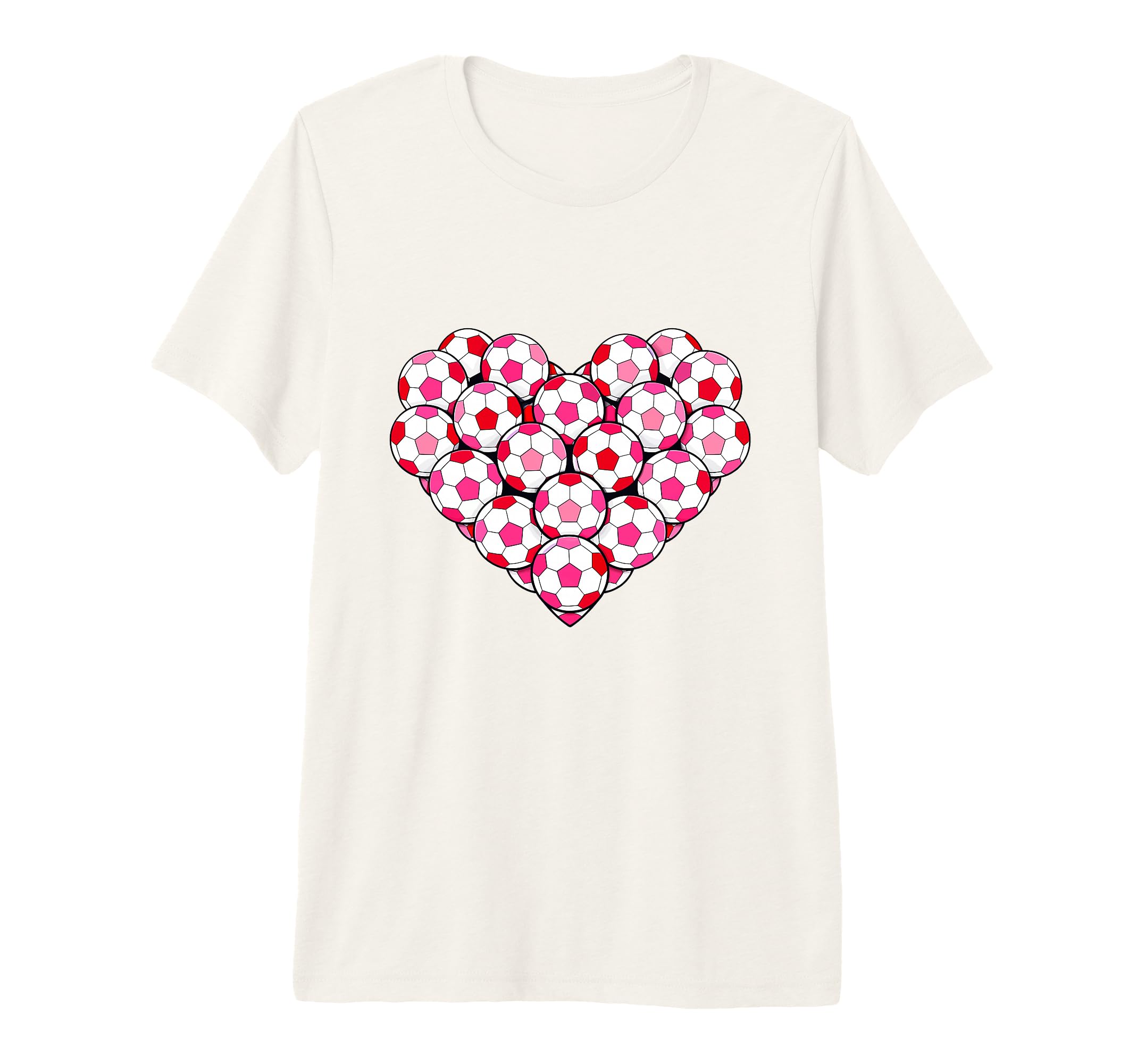 Heart Shaped Soccer Ball Pattern Tri T-Shirt - Minimalist Print Unisex