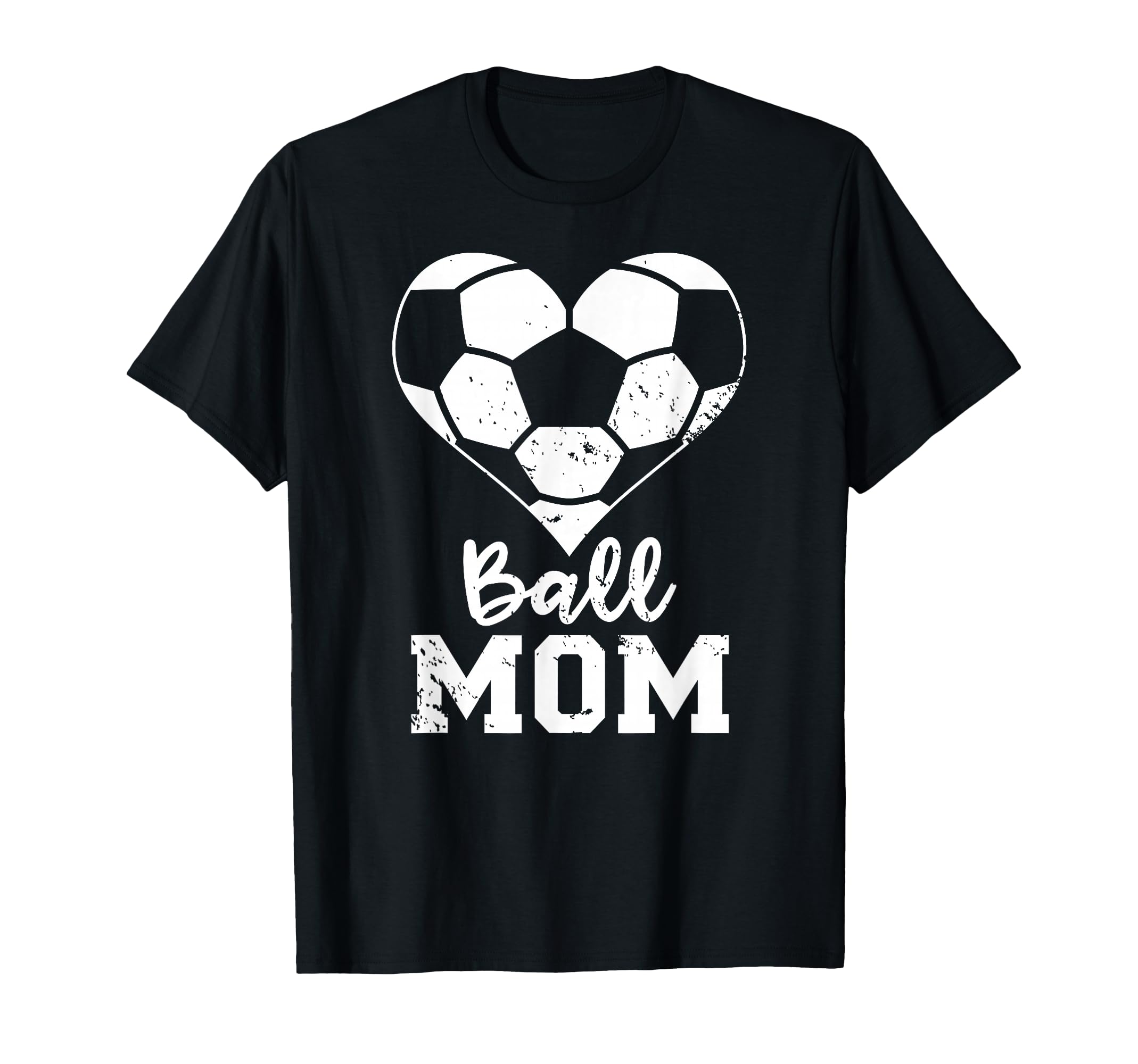 Ball Mom Heart Funny Soccer Mom T-Shirt - Novelty Apparel Unisex