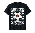 Soccer Sister Soccer Players Sister Heart T-Shirt - Graphic Print Unisex