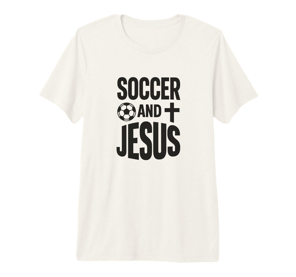 Soccer And Jesus Christian Tri Blend T-Shirt - Unique Graphic Unisex