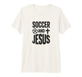 Soccer And Jesus Christian Tri Blend T-Shirt - Unique Graphic Unisex