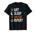 Funny Eat Sleep Soccer Repeat Player T-Shirt - Minimalist Print for Adults