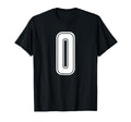 White Sport Team Number 0 T-Shirt - Fun Novelty Design for Adults