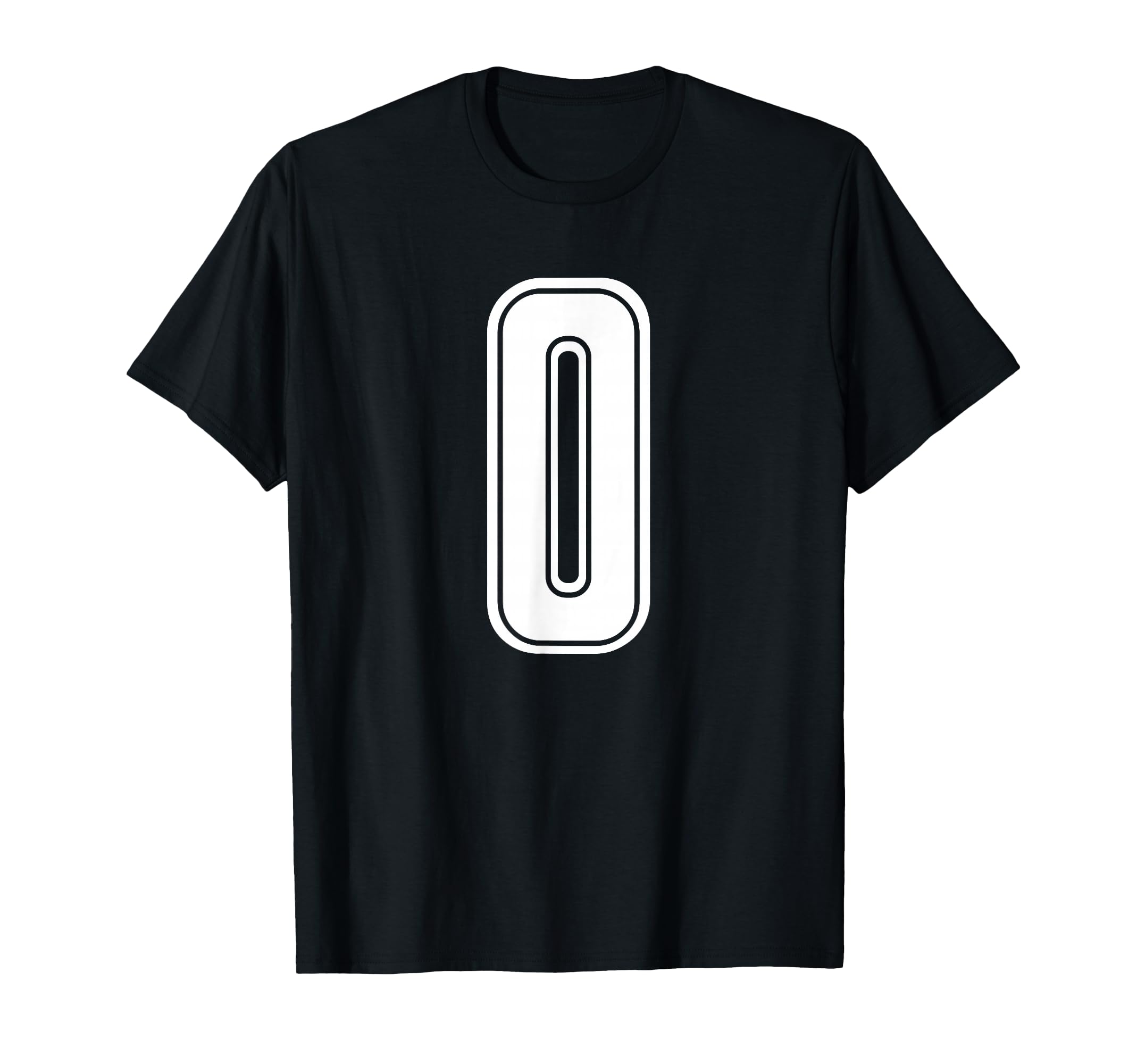 White Sport Team Number 0 T-Shirt - Fun Novelty Design for Adults
