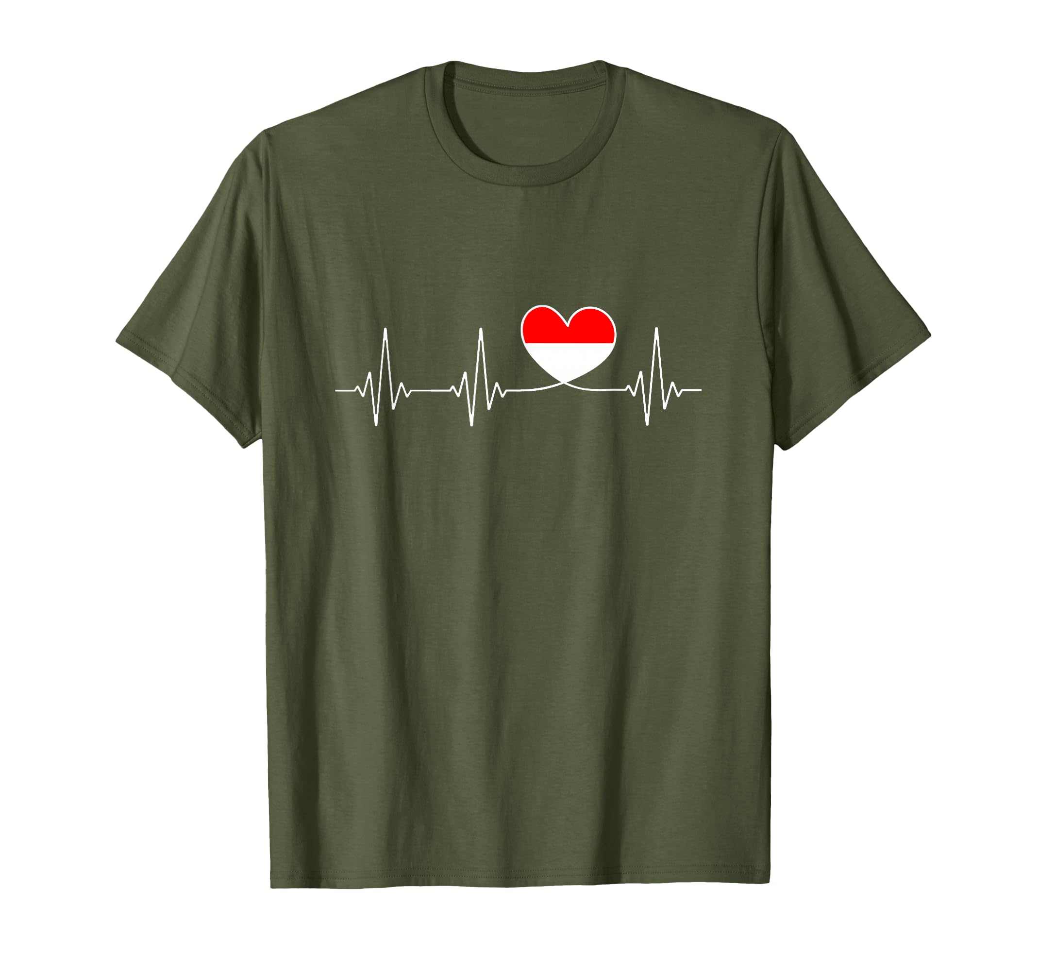 Indonesia Love Heartbeat And Indonesian T-Shirt - Trendy Graphic Men Women