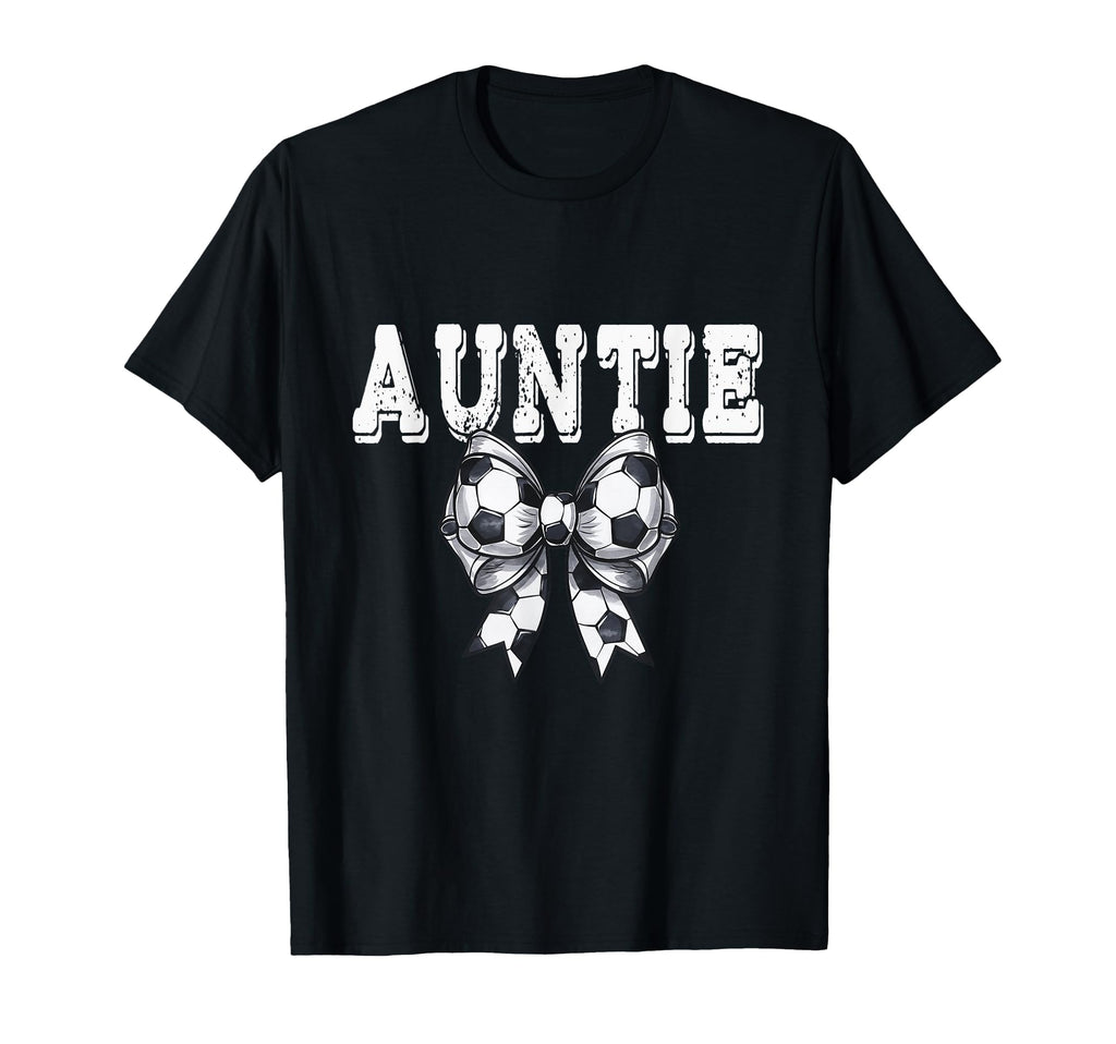Coquette Soccer Bow Mom Sister Auntie T-Shirt - Unique Graphic Men Women