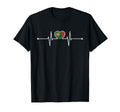 Portugal Soccer Heartbeat Portugese T-Shirt - Novelty Apparel for Adults