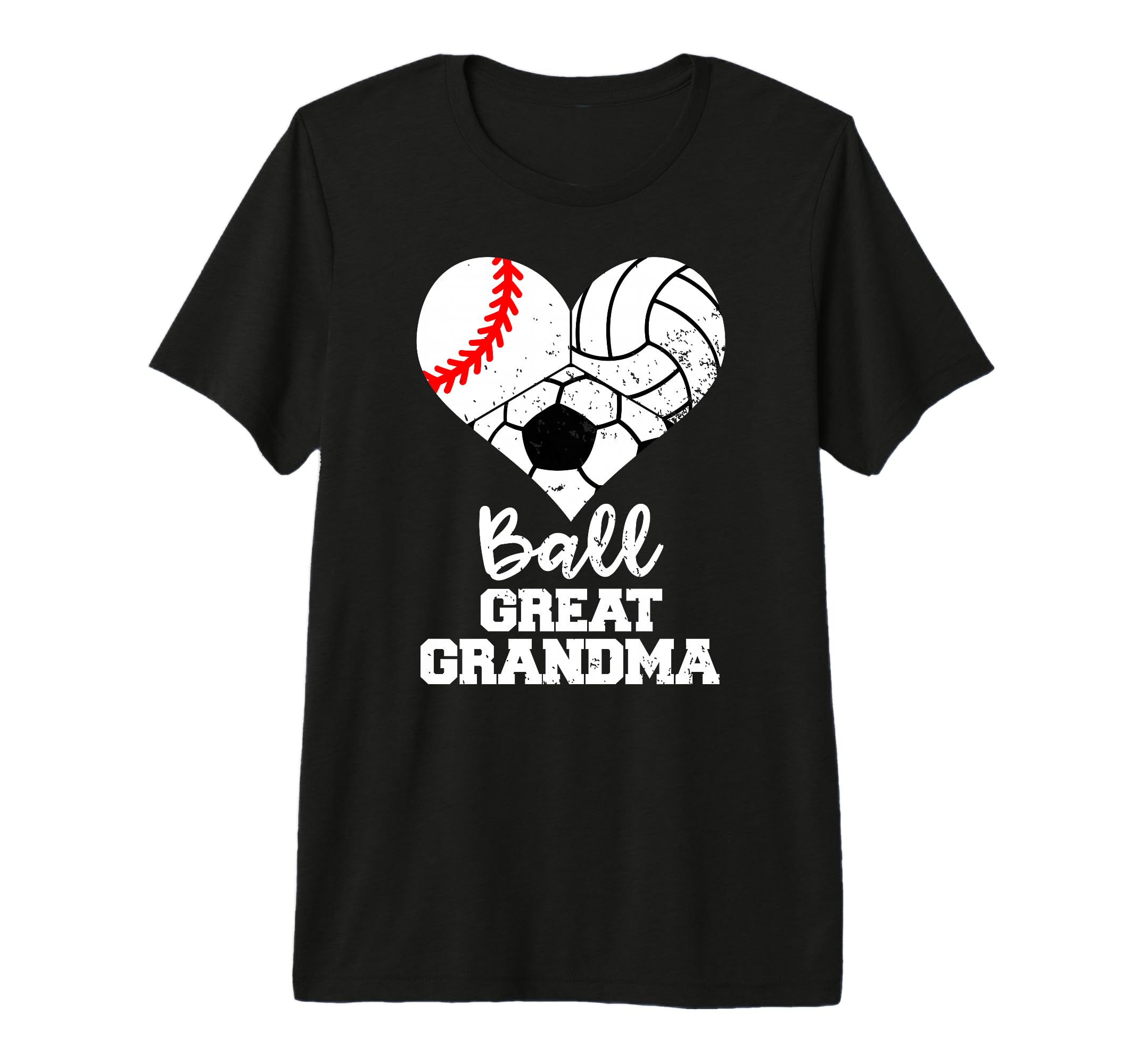 Ball Great Grandma Heart Baseball T-Shirt - Fun Novelty Design Unisex
