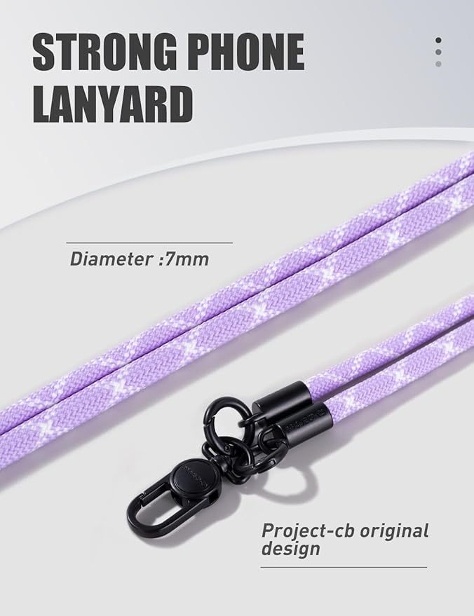 project-cb Phone Wrist Strap 1,Tether Tab 2,Phone Wristlet,Lanyard Wrist Strap,Key Holder,KeyChain,KeyRing×2(Purple)