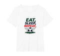 Eat Sleep Soccer Repeat Funny Sports Fan T-Shirt - Custom Art Print Unisex