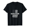 American Flag Soccer Rustic Distressed T-Shirt - Unique Graphic Men Women