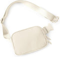 ODODOS Unisex Mini Belt Bag with Adjustable Strap Small Fanny Pack for Workout Running Traveling Hiking, Eggshell