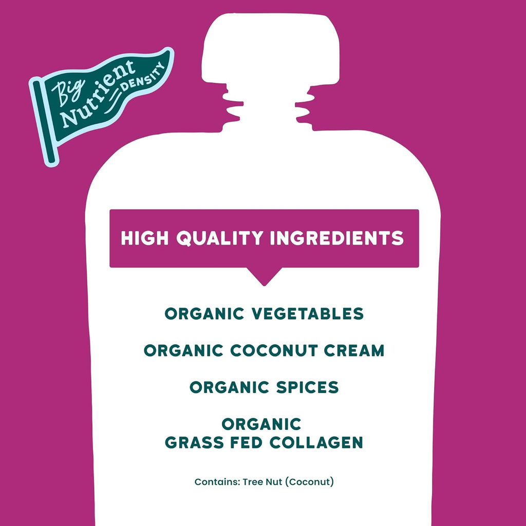 Serenity Kids Organic Beet & Carrot Smoothie Pouch, Grain-Free, Dairy-Free, 3.5 oz, Pack of 6