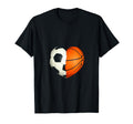Split Heart Soccer Basketball T-Shirt - Graphic Print Men Women