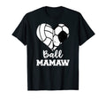 Ball Mamaw Heart Funny Soccer T-Shirt - Fun Novelty Design for Adults
