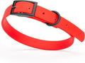Dogline Biothane Waterproof Dog Collar Strong Coated Nylon Webbing with Black Hardware Odor- Proof for Easy Care Easy to Clean High Performance Fits Small Medium or Large Dogs, Cherry Red