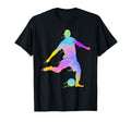 Soccer Player Colorful Paint Splashes T-Shirt - Novelty Apparel Men Women