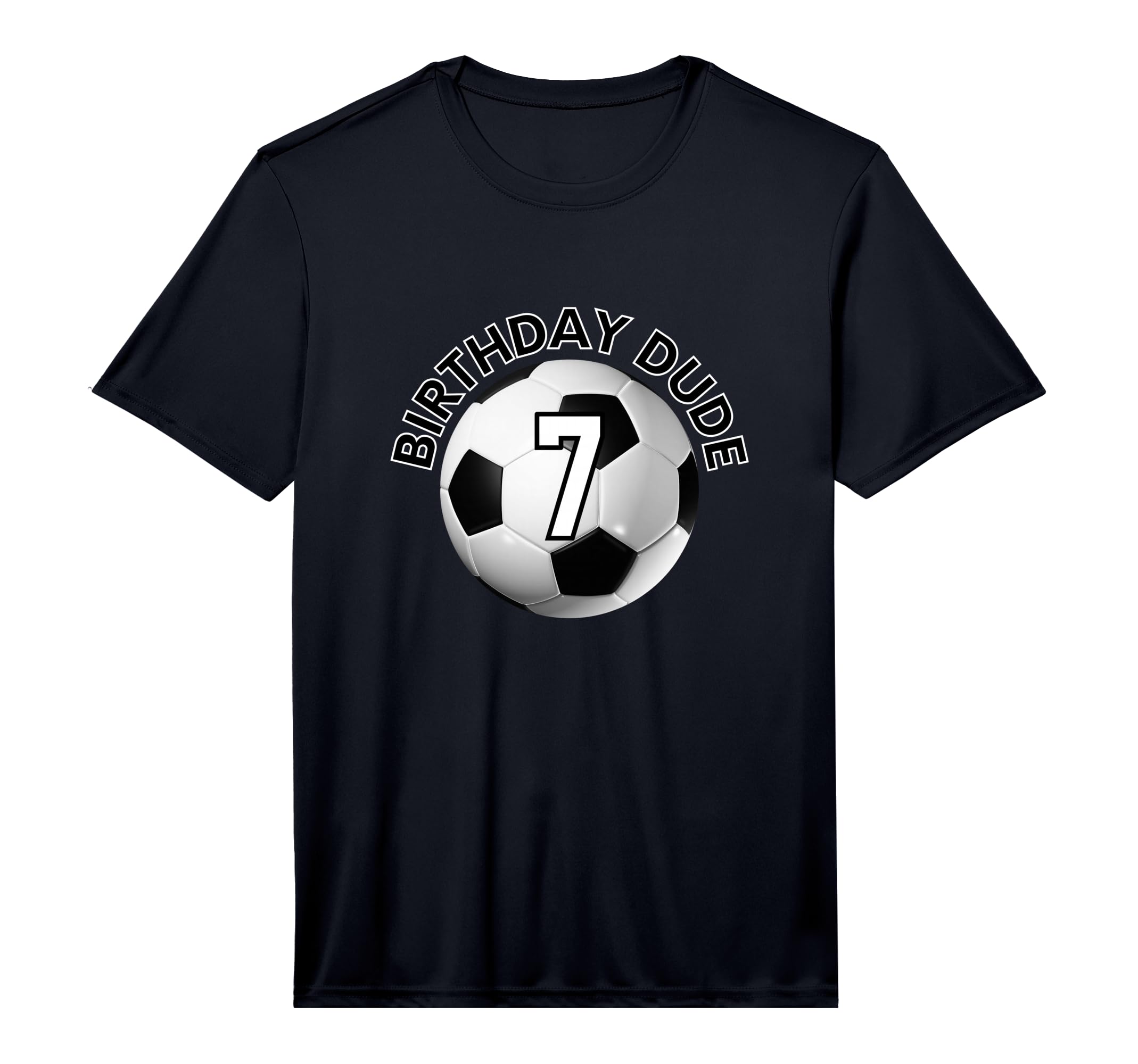 Birthday Dude Soccer Number 7 Performance T-Shirt - Custom Art Print Unisex