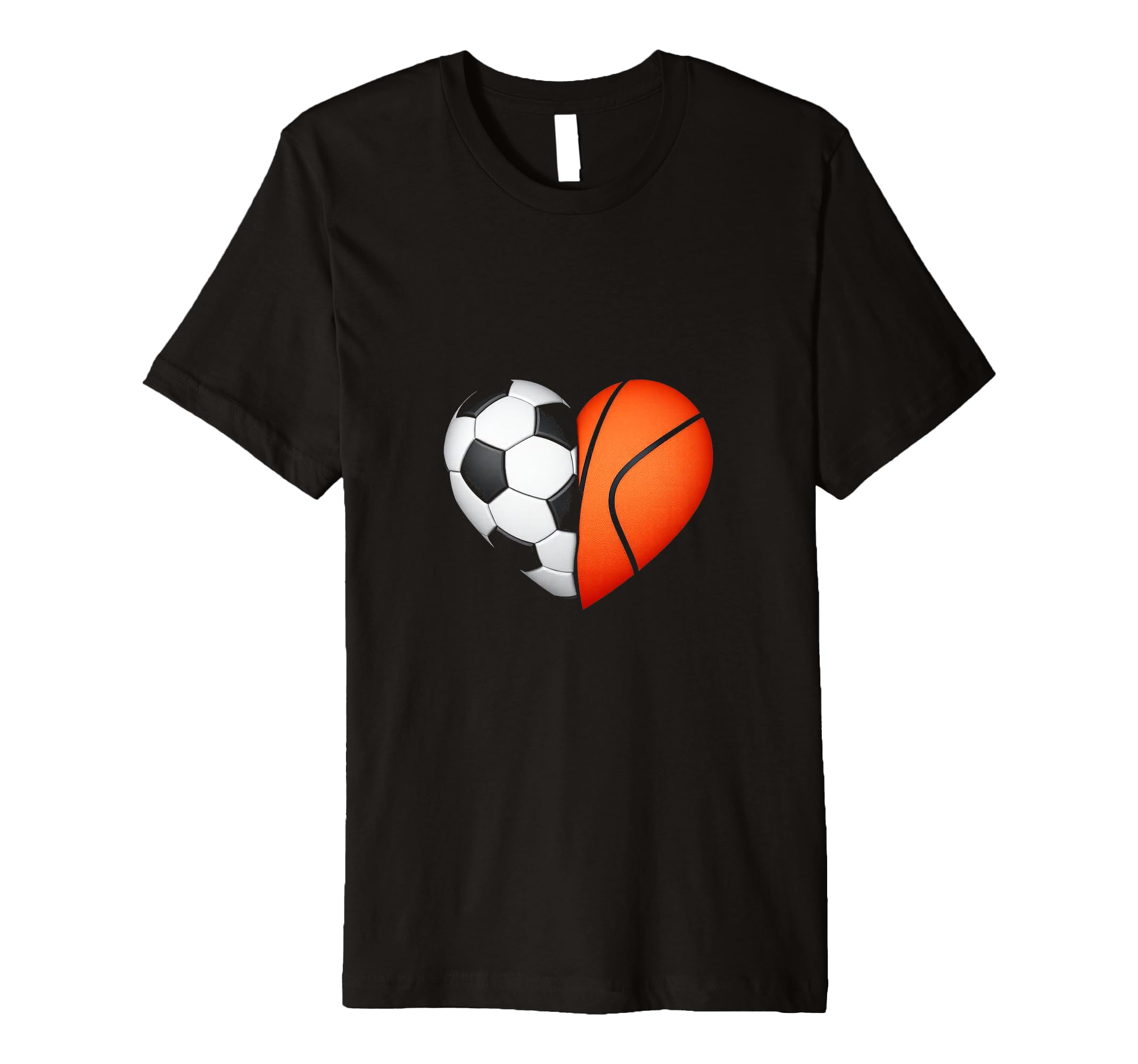 Split Heart Soccer Basketball T-Shirt - Trendy Graphic Unisex