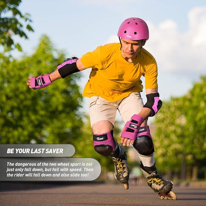 JBM Adult & Kids Knee Pads Elbow Pads and Wrist Guards for Inline Skating, Roller Skating, Skateboarding, Scootering