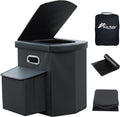 Upgrade XL Portable Toilet for Adults, Extra Large Portable Travel Floding Toilet, Camping Tall Toilets with Lid for Adults and Kids Compact Potty for Car,Hiking,Beach and Camping