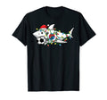 Santa Shark Soccer Football Lights T-Shirt - Trendy Graphic Men Women
