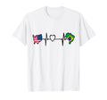 Usa Brazil Heartbeat Brazilian T-Shirt - Custom Art Print for Adults