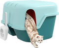 PawHut Cat Litter Box with Lid, Covered Kitty Litter Box Enclosure with Scoop, Openable & Lockable Cover, Easy to Clean, Green