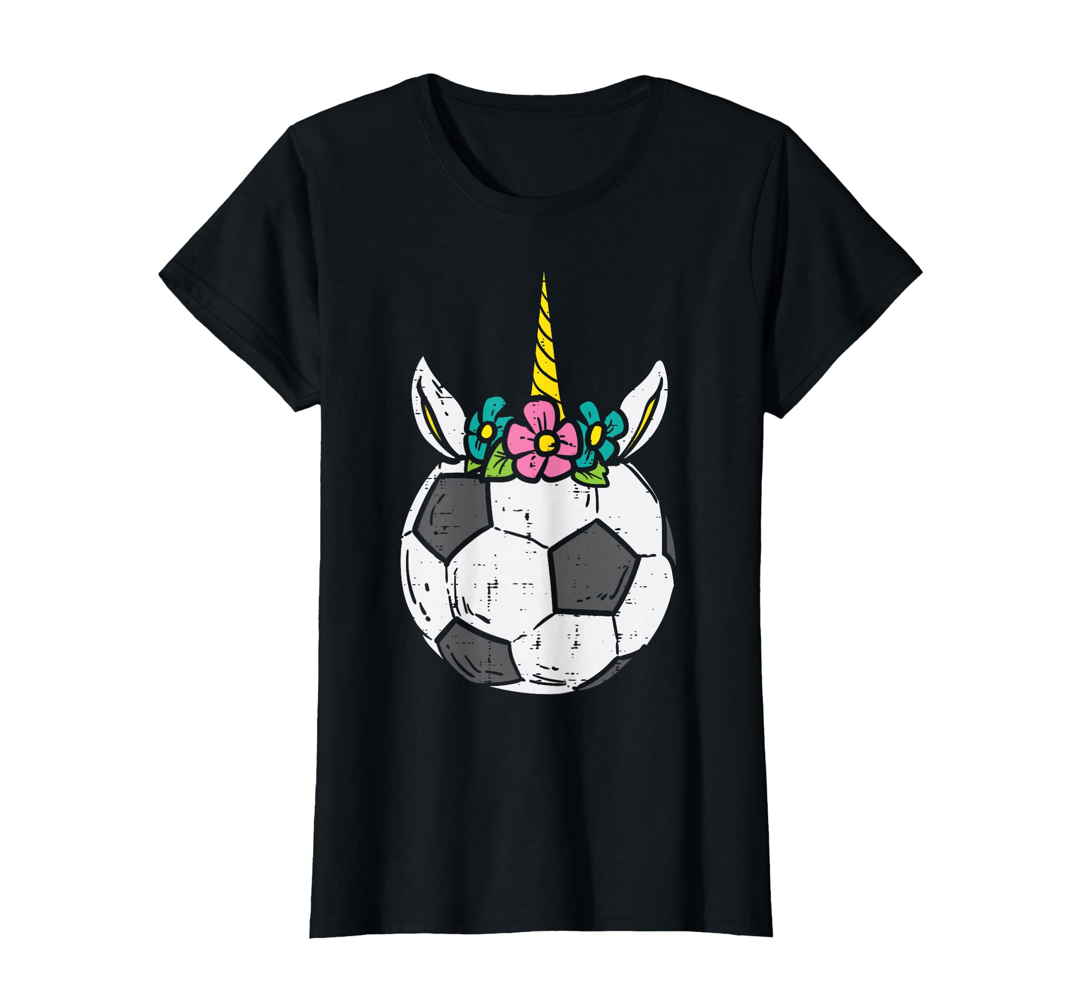 Unicorn Head Soccer Ball Football T-Shirt - Trendy Graphic for Adults