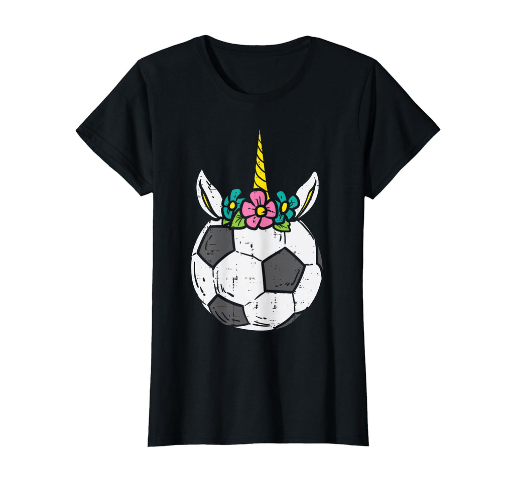 Unicorn Head Soccer Ball Football Player T-Shirt - Trendy Graphic Men Women